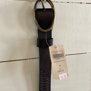 🍍NWT Coldwater Creek Brown Ripple Embossed Belt, Size M 10-12